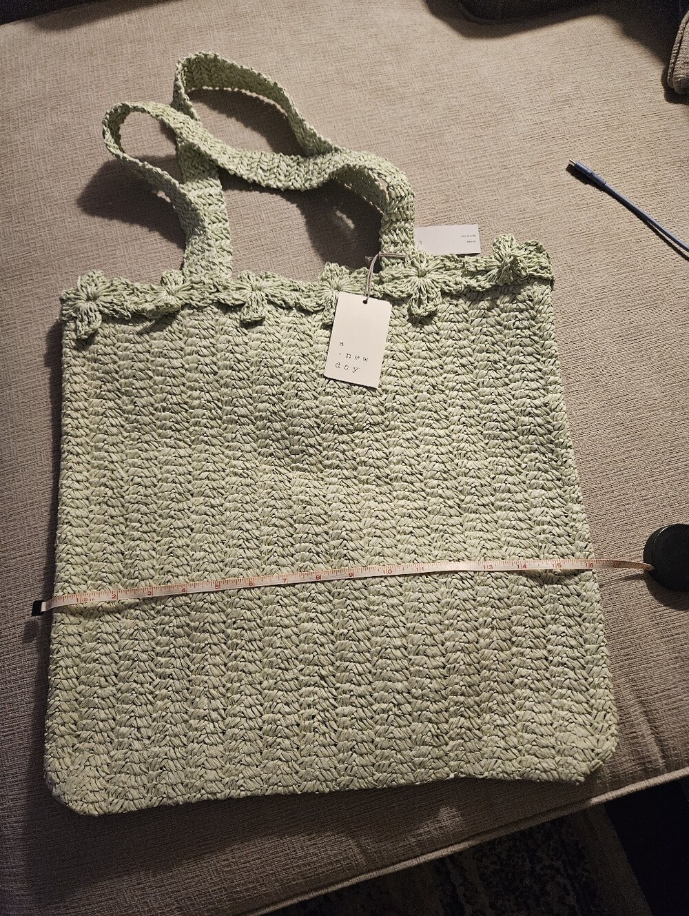 Target Straw Beach Light Green Woven Tote Bag
